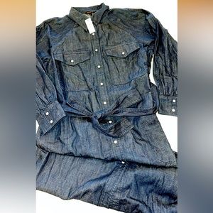 NWT Banana Republic Utility Denim Midi Shirtdress